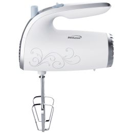 BRENTWOOD(R) APPLIANCES HM-48W Lightweight 5-Speed Electric Hand Mixer (White)