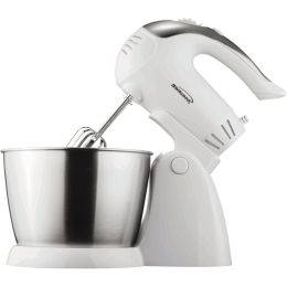 BRENTWOOD(R) APPLIANCES SM-1152 5-Speed + Turbo Electric Stand Mixer with Bowl (White)