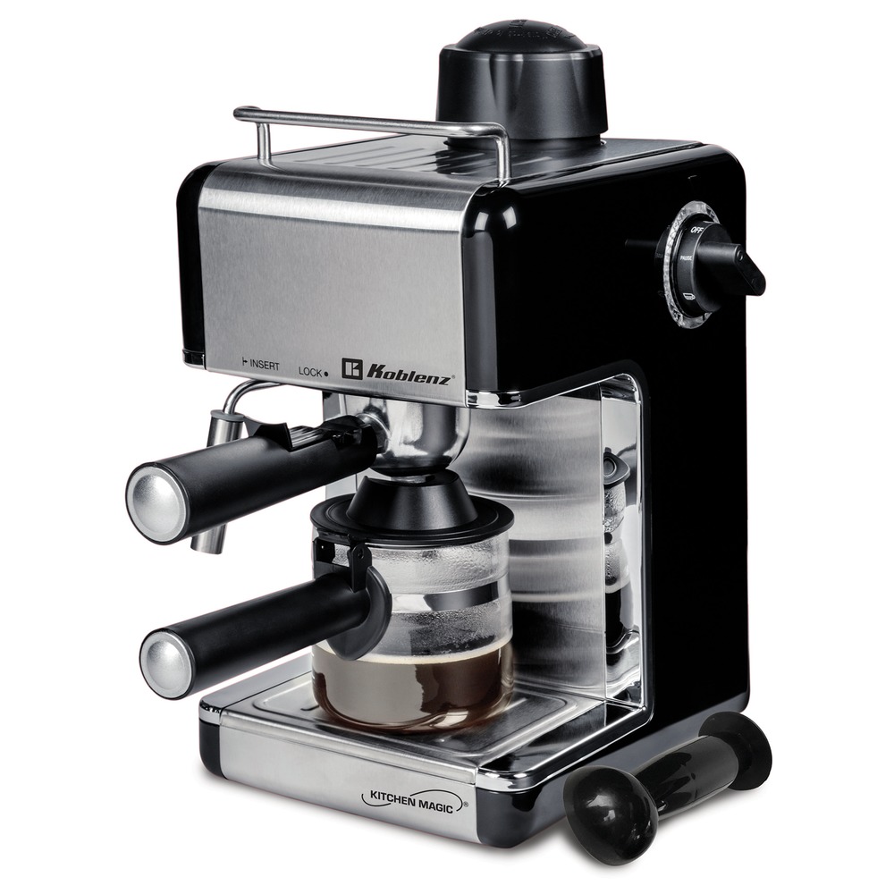 KOBLENZ(R) CKM-650 EIN 4-Cup Kitchen Magic Collection Espresso and Cappuccino Maker
