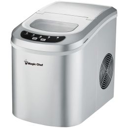 MAGIC CHEF(R) MCIM22SV 27-Pound-Capacity Portable Ice Maker (Silver with Silver Top)