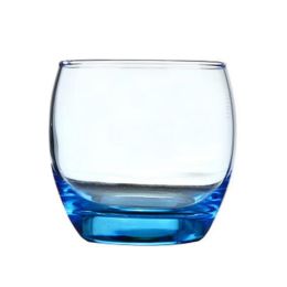 Set Of 2 Elegant Clear & Blue Whisky Glass Wine Glasses, No.3