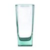 2PCS Beautiful Clear & Green Milk Glass Whisky Glass Drinking Glasses, No.10