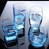 2PCS Beautiful Clear & Green Milk Glass Whisky Glass Drinking Glasses, No.10