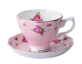 [Pink] Exquisite Demitasse Cup Coffee Cup Espresso Cup and Saucer