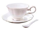 [White] Exquisite Demitasse Cup Coffee Cup Espresso Cup and Saucer