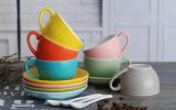 Colorful Demitasse Cup Coffee Cup Espresso Cup and Saucer #01