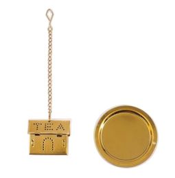[Gold House] Creative Spice/Tea Ball Strainer Tea Filter With Drip Trays