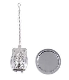 [Silver Owl] Creative Spice/Tea Ball Strainer Tea Filter With Drip Trays