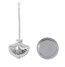 [Silver Shell] Creative Spice/Tea Ball Strainer Tea Filter With Drip Trays