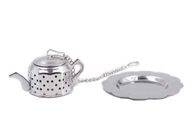 [Silver Teapot] Creative Spice/Tea Ball Strainer Tea Filter With Drip Trays