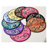 Chinese Circular Embroidery Coasters 1 PCS- Rose red