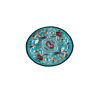 Chinese Circular Embroidery Coasters 1 PCS- Lake blue