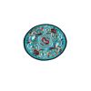 Chinese Circular Embroidery Coasters 1 PCS- Lake blue