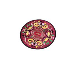 Chinese Circular Embroidery Coasters 1 PCS- Wine red