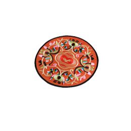 Chinese Circular Embroidery Coasters 1 PCS- Orange
