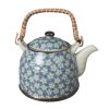 Japanese Style Porcelain Teapot With Filter Plum Blossom 950 ML-Blue