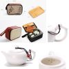 Kung Fu Tea Set Teapot Cups Tea Tray Clip Tea Mat with Portable Travel Bag-A04