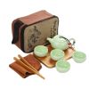Kung Fu Tea Set Teapot Cups Tea Tray Clip Tea Mat with Portable Travel Bag-A05