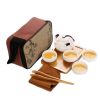 Kung Fu Tea Set Teapot Cups Tea Tray Clip Tea Mat with Portable Travel Bag-A07