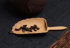 Refined Elegant Creative Wood Teaspoon Tea Accessory Maple Leaf Shaped Tea Scoop