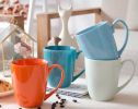 Lovely Ceramic Cup Coffee Tea Mugs Simple Milk Cup, Orange