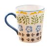 Hand Painted Colorful Glaze Simple Retro Ceramic Cup Couple Cup Grass Flower Mug
