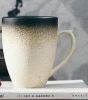 Ceramic Mug Tea Cup Retro Coffee Cup Breakfast Cup, Black And Beige Gradient Mug