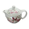 Peach Blossom Stylish Ceramic Teapot With Tea Infuser Tea Kettle