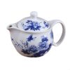 Peony Teapot With Tea Infuser Blue Stylish Ceramic Tea Kettle