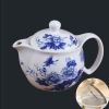 Peony Teapot With Tea Infuser Blue Stylish Ceramic Tea Kettle