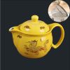 Old fashion Ceramic Creative Tea Kettle dragon yellow Tea pot