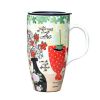 Colorful Ceramic Coffee Cup/ Coffee Mug With Flowers And Red Cup Pattern