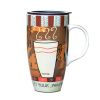 Colorful Ceramic Coffee Cup/ Coffee Mug With Hot Coffee Pattern, Brown