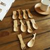 Set of 2 Creative Wooden Tea Spoon,Ice Cream Scoop,Adorable Spoon(Shark)