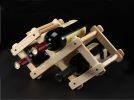 Folding Wine Rack Storage Organizer Display- Holds 3 Bottles Made From Wooden