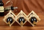Folding Wooden Wine Rack Storage Organizer Display-Holds 5 Bottles
