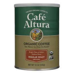 Cafe Altura - Organic Ground Coffee - Regular Roast - Case of 6 - 12 oz.