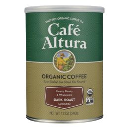 Cafe Altura - Organic Ground Coffee - Dark Roast - Case of 6 - 12 oz.