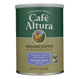 Cafe Altura - Organic Regular Roast Ground Coffee - Decaf - Case of 6 - 12 oz