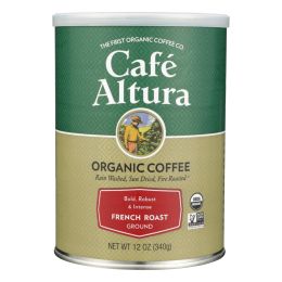 Cafe Altura - Organic Ground Coffee - French Roast - Case of 6 - 12 oz.