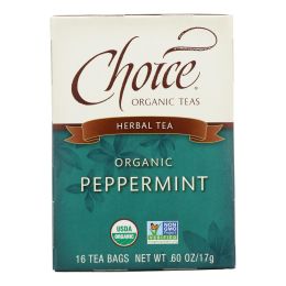 Choice Organic Teas Peppermint Herb Tea - 16 Tea Bags - Case of 6