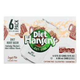 Hansen's Beverages - Soda Diet Root Beer - Case of 4-6/12 fl oz.