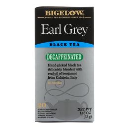 Bigelow Tea Earl Grey Decaffeinated Black Tea - Case of 6 - 20 Bags