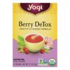 Yogi Detox Herbal Tea Caffeine Free Berry - 16 Tea Bags - Case of 6