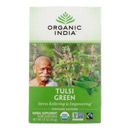 Organic India Tulsi Tea Green Tea - 18 Tea Bags - Case of 6