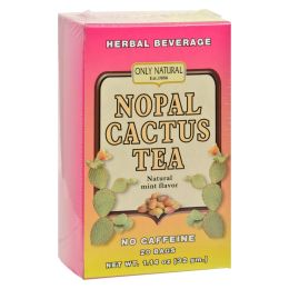 Only Natural Nopal Cactus Tea Caffeine Free Natural Mint - 20 Tea Bags