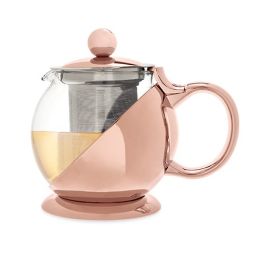 Shelby Glass and Rose Gold Wrapped Teapot by Pinky Up
