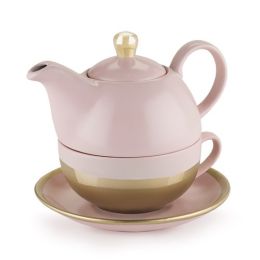 Addison Pink and Gold Tea for One Set by Pinky Up