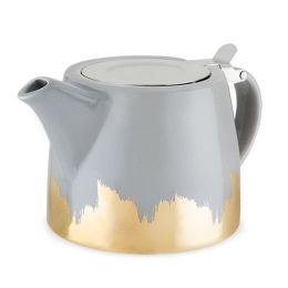 Harper Grey and Gold Brushed Ceramic Teapot & Infuser by Pin