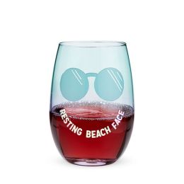 Resting Beach Face Stemless Wine Glass by Blush